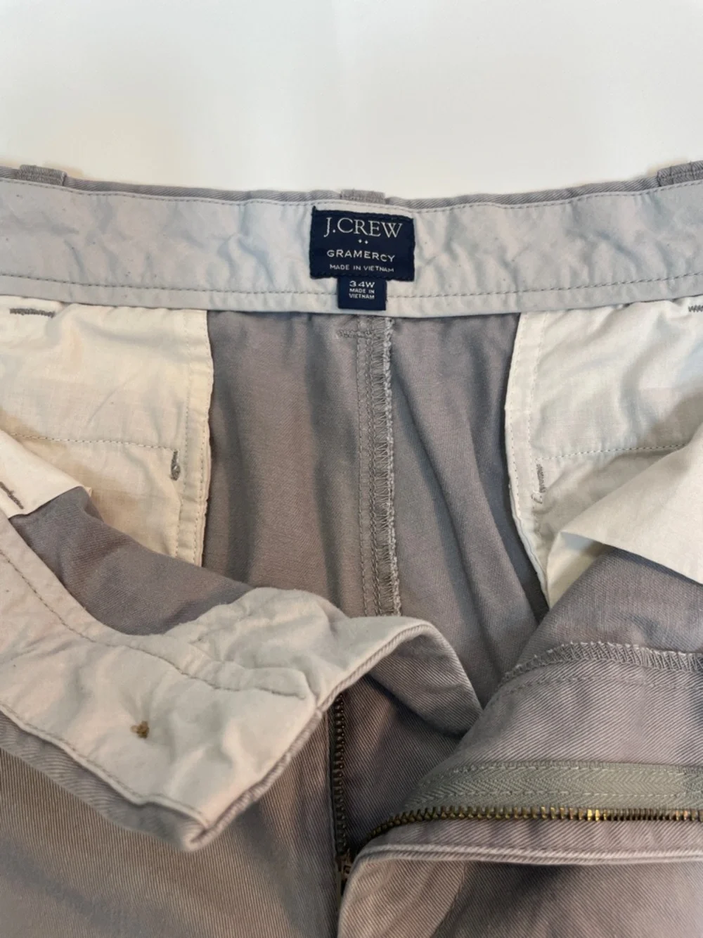 J. Crew Men’s Flat Front Chino Shorts in Light Gray